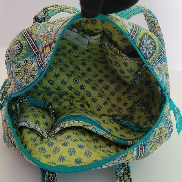 Retired Vera Bradley Peacock pattern Mini Duffle Bag Handbag Purse - Picture 4 of 5